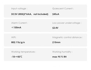 Tuya thông minh Wifi cửa cảm biến cửa mở/đóng Máy dò Wifi ứng dụng thông báo cảnh báo/âm thanh báo động an Ninh với Alexa Google nhà - Product Image 3