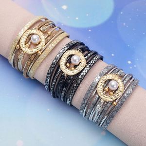 Multi-layer <b>Leather</b> <b>Bracelet</b> Strategic Priority Shipping Option Bulk Order Discount Holiday Gift for Women Nickel Free Content - Product Image 4