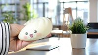 Peluche Mignonne en Forme de Boulette Vapeur, à Remontée Lente, Motif Visage Kawaii, Impression Crème, Anti-Stress, Cadeau de Bureau