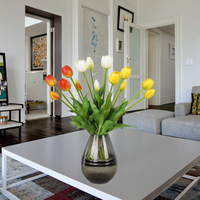 Touche réelle de tulipes en soie lavande artificielle douce mariage fête du nouvel an pièce maîtresse décoration de la maison saint valentin Thanksgiving