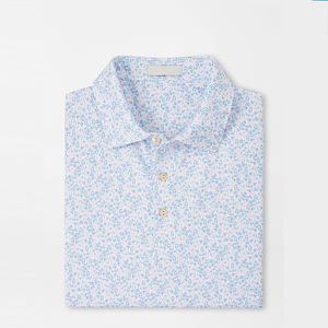 เสื้อโปโลสีเขียวสำหรับผู้ชายเสื้อโปโลสีเขียวโพลีเอสเตอร์สแปนเด็กซ์พิมพ์ซับลิเมชันงาน OEM - Product Image 2