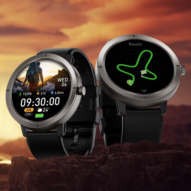 Premium Low-Power AMOLED Android Smart Watch GPS MultiSport Tracker 5ATM Waterproof 170+ Sports Modes Strava Compatible