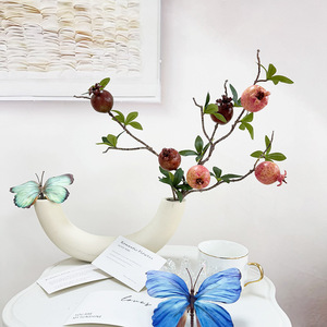 Meiyu Craft Flower Factory - Rama de Árbol de Granada Artificial para Decoración de Mesa, Accesorios para Bodas, Espuma en Aerosol de Color - Product Image 1