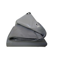 Bâche PVC Grise Imperméable Personnalisée 500g 650gsm 600gsm 8x16m avec Œillets pour Dômes Géodésiques, Couverture de Tentes et Sacs