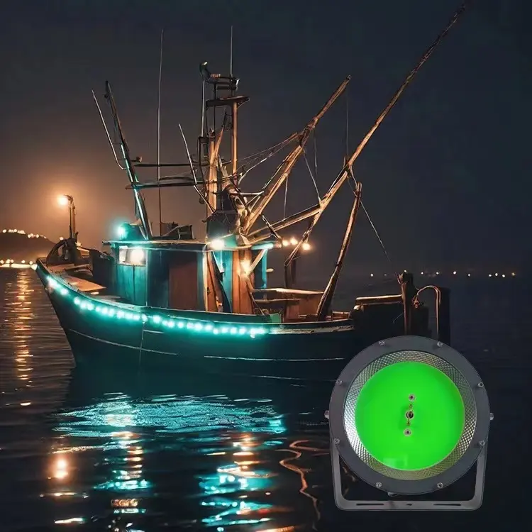 Lampu pancing led luar ruangan Cyan Putih Hijau 1000W lampu malam untuk memancing di laut atas water100V-270V