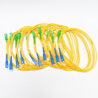 10 buah SC APC-SC UPC Simplex Singlemode kabel Patch serat optik 3.0mm PVC/LSZH Jumpr 1M/2M/3M/5M panjang
