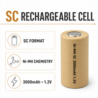 Batterie rechargeable Ni-MH 1,2 V SC3000 pour jouets, cellules durables, performance constante, vente en gros directe d'usine