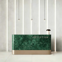 Comptoir de réception commercial de luxe, design moderne, en MDF durable, personnalisable, pour écoles et centres commerciaux, 26 ans d'expérience