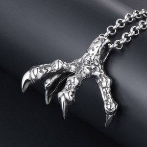 Collar de acero inoxidable con colgante de garra de dragón para hombre, estilo punk, forma de animal SP567 - Product Image 4