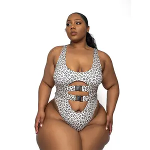 Rắn Sexy Bikini Swimsuit Fat Woman Thời Trang Một Mảnh Đồ Bơi 2XL 4XL Siêu Lớn Leopard Pattern Cộng Với Kích Thước Tankini