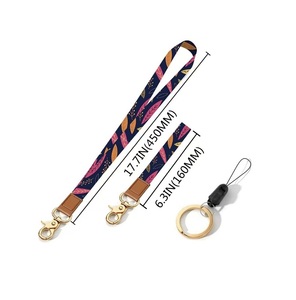 Phụ Nữ Dễ Thương Dây Buộc ID Huy Hiệu Chủ Với Cổ & Vòng Tay Dây Buộc, Cổ Điển PU Da ID Có Thể Tháo Rời Dây Buộc, Keychain Ví - Product Image 4