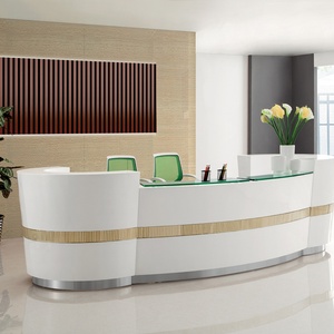 Luxury White <b>Artificial</b> <b>Stone</b> Countertops Beauty Salon Reception Desk - Product Image 1