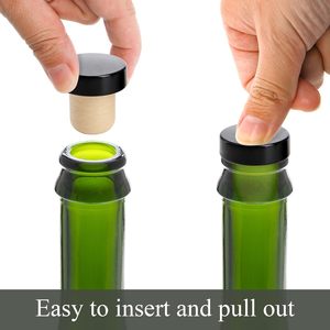 Fasmov Paquete de 100 tapones de corcho en forma de T para botellas de vino y cerveza, reutilizables, color negro - Product Image 3