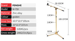 Suporte de Microfone Ajustável M759 Direto da Fábrica Acessórios Profissionais para Instrumentos para Uso em Palco e Estúdio - Product Image 2