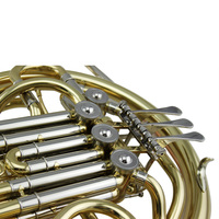 Cor français double à 4 clés, tonalité F/Bb, corps en laiton, tube d'accordage en cupronickel, laque dorée, pour étudiants, ensembles et performances orchestrales