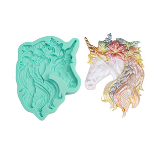 Unicorn Fondant Cake <b>Silicone</b> Mold Customized Shape DIY <b>Baking</b> Art Mold For Cake Decorating - Product Image 1