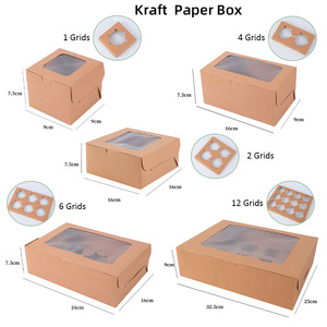 Cajas de embalaje de pastel de taza impresa personalizada desechable de varios tamaños Cajas de papel para llevar de pastel de <span class=keywords><strong>pan</strong></span> de panadería con ventanas transparentes - Product Image 3