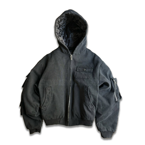 <span class=keywords><strong>Felpa</strong></span> con cappuccio Vintage da uomo personalizzata con imbottitura in cotone a doppio strato, tessuto in tela resistente, <span class=keywords><strong>Zip</strong></span>-Up completa - Product Image 1