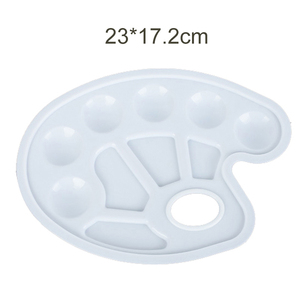 <span class=keywords><strong>Palette</strong></span> de plateau de peinture en plastique ovale classique avec trou pour le pouce pour adultes et enfants, peinture ou bricolage - Product Image 2
