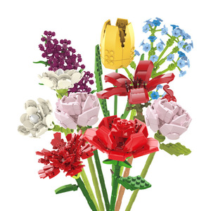 Bouquet de blocs de construction, jouet DIY, ornement floral 3D, cadeau pour fille, modèle de fleur simulée - Product Image 5