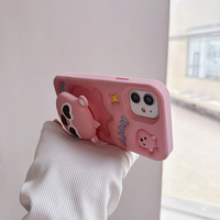 Coques de téléphone personnalisées coréennes pour iphone couple de dessins animés coque de téléphone I transparente en silicone