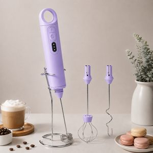 Espumador de leche profesional para el hogar, recargable, portátil, con 3 cabezales mezcladores para café, huevos, proteínas en polvo. - Product Image 1