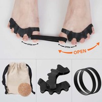 Kit de Rééducation du Pied avec Bande Élastique et Balle de Massage en Liège pour le Soulagement de la Douleur Plantaire, Support Orthopédique et Écarteur d'Orteil pour Hallux Valgus
