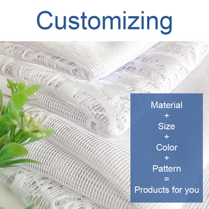 Tela de encaje de tul de malla de poliéster 100% bordada floral lisa jacquard para cortinas y tapicería - Product Image 4