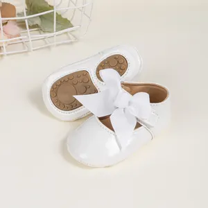 Cute Bowknot Newborn Girls Rubber Sole Princess Party Baby Dress Shoes For Babies Baby Shoes