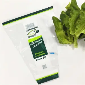 Manga de flores BOPP CPP de alta calidad, bolsa de lechuga de vegetales de plástico con agujeros micro perforados