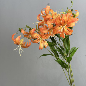 Lys suspendus à 2 têtes, plantes artificielles pour la décoration intérieure, ornements pour salon, accessoires photo, fleurs artificielles pour mariage - Product Image 4