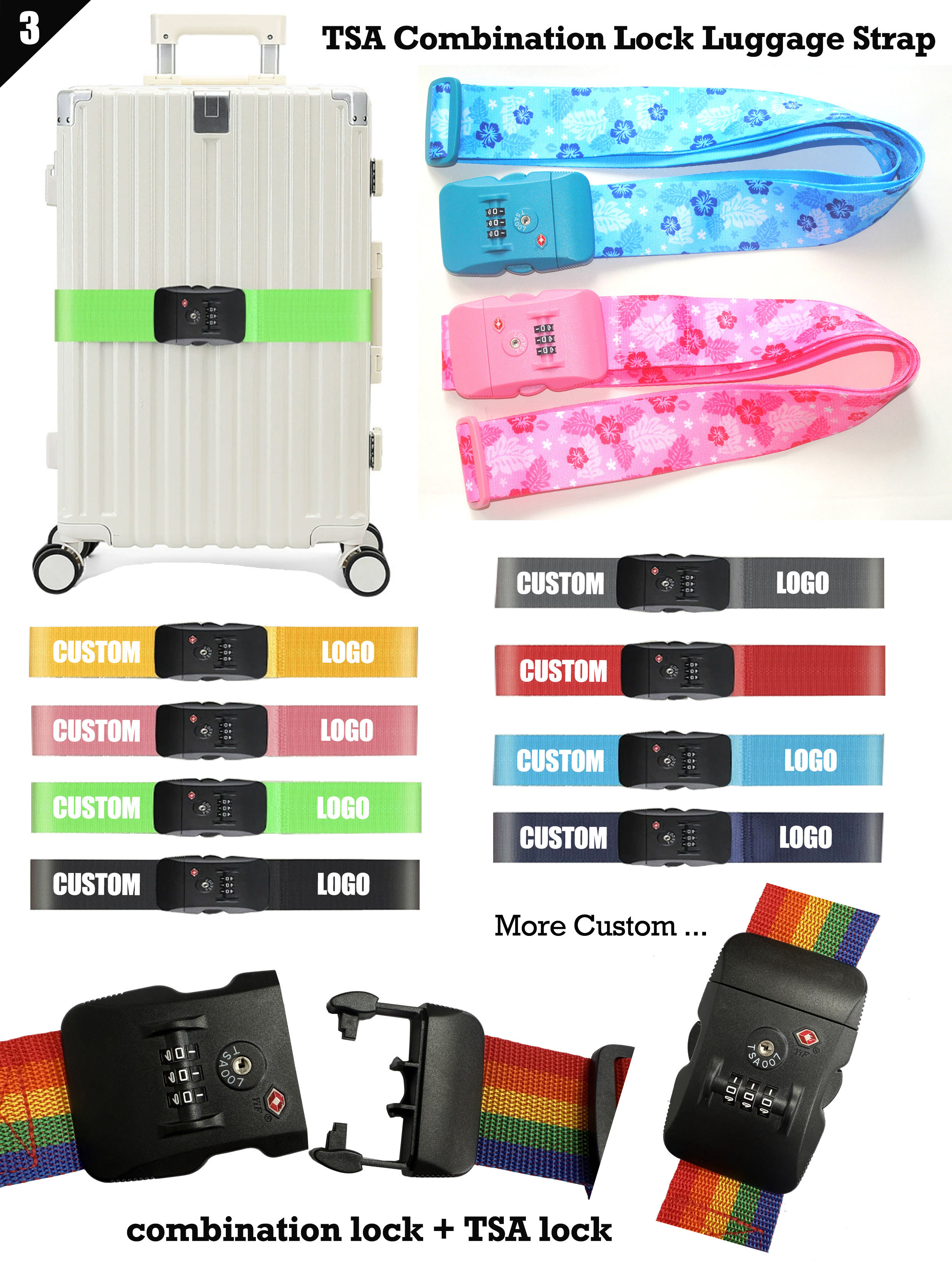 TSA Combination Lock Luggage Strap