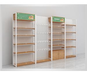 Étagère en acier et bois légère mais robuste - Étagère réglable pour les présentoirs de supermarchés/de magasins de détail/de dépanneurs - Product Image 1