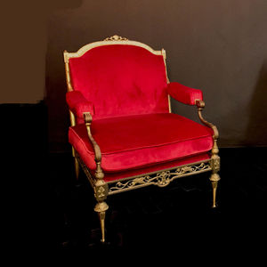 Amerikan neo-klasik antika kırmızı fransız kulübü kanepe sandalyeler katı ahşap çerçeve eski avrupa tarzı koltuk oturma odası için - Product Image 1