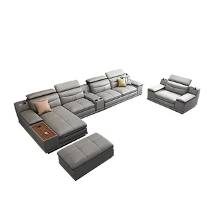 Modern Genuine Leather Sofa with living room sofa set Design Multifunctional Size for furniture sofa
