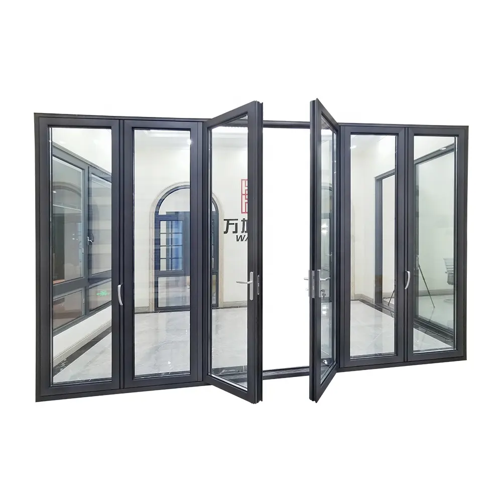 WANJIA Custom security bi-fold aluminum bifold patio doors