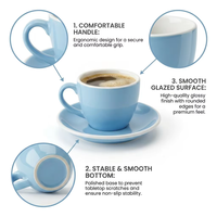 Ensemble de tasses et soucoupes à cappuccino en céramique de qualité commerciale Kingze 150 ml pour les chaînes de cafés