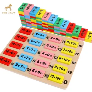 Children Montessori Teaching Aids110pcs Diminos Set Wooden Math Learning Dominos Blocks