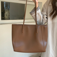 Sac fourre-tout en cuir PU pour femmes, sac à main à bandoulière de grande capacité, sac de travail et de shopping minimaliste