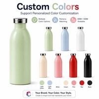 Bouteille isotherme personnalisée en acier inoxydable à double paroi avec poignée en métal, portable, pour lait, sport, eau, gym, gobelet de sport