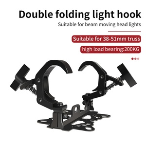 Double Folding <b>Light</b> Heavy Duty High Grade Aluminum Alloy Stage Lighting <b>Clamp</b> Hook 200kg Load Capacity Quick Installation - Product Image 2