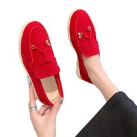 Chaussures plates pour femmes à imprimé floral, couleur bonbon, forme haricot