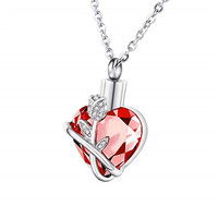 Urna Conmemorativa para Cenizas de Mascotas, de Acero Inoxidable, Color Púrpura, con Forma de Corazón, Diseño Ecológico y Duradero
