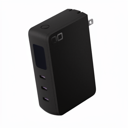 67W3C 65W/67W 10000mAh Power Bank 3 Type-C Ports Integrated Outlet for Laptops/Smartphones (Black Plastic)