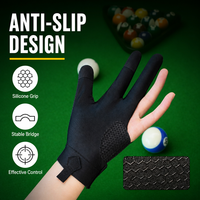 Gants de billard professionnels en polyester élastique, design 3 doigts, antidérapants, respirants, pour le snooker, le billard américain, les tournois et l'entraînement
