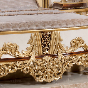 Bộ giường ngủ cỡ King phong cách châu Âu sang trọng, nội thất cổ điển, khung giường chạm khắc gỗ hoàng gia - Product Image 6