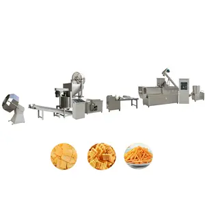 Yüksek kaliteli kızarmış mısır cips yemek yapma makinesi şişirilmiş aperatifler üretim ekipmanları