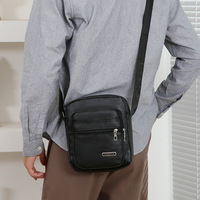 Bolso Bandolera de Cuero PU para Hombre, Bolso de Hombro Casual de Negocios con Múltiples Bolsillos, Bolso Bandolera para Viajes Diarios, Venta al por Mayor