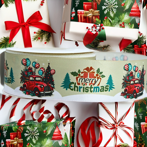 थोक उच्च गुणवत्ता वाले क्रिसमस ट्री रिबन सैटिन रिबन रोल पैकेजिंग बैग के लिए ठोस डिजाइन मुद्रित - Product Image 1