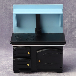 Maison de poupée 1:12 mini meubles cuisine micro scène modèle vintage <span class=keywords><strong>poêle</strong></span> noir - Product Image 3